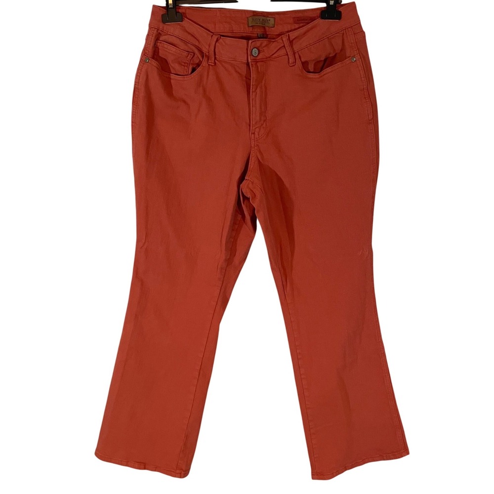 Judy Blue Burnt Orange Straight Leg Jeans Womens 16W High Rise Comfort Stetch